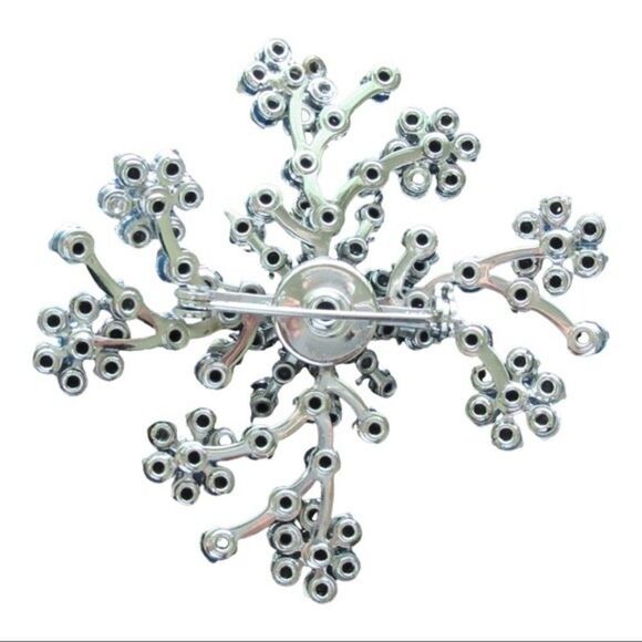 Mid-century Vintage Starburst Rhinestone Brooch - Picture 2 of 8